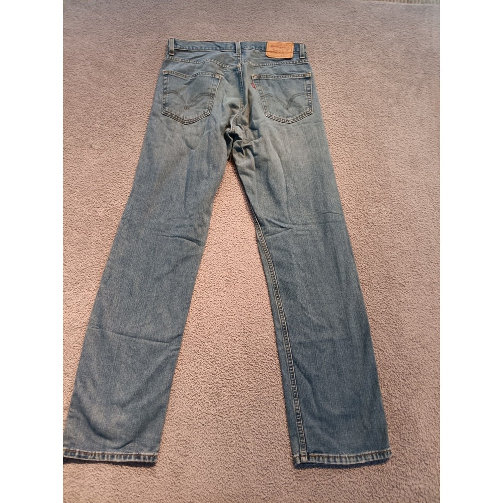 Levi's 505 Regular Fit Men's W32 L34 Blue Denim Straight Leg Jeans - Picture 2 of 9